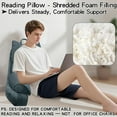thumbnail image 5 of Reading Pillow for Bed with High Arm Rests ,Back Support Pillow for Sitting Up in Bed with Shredded Memory Foam for Reading, TV, Gaming or Relaxing on Floor（Charcoal Gray, Large）, 5 of 12