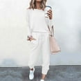 thumbnail image 2 of Conjunto de jogging de 2 piezas para mujer: camiseta de manga larga y pantalones de chándal con cordón. Conjunto informal de poliéster para todas las estaciones., 2 of 4
