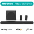 thumbnail image 1 of Restored Hisense 5.1 Ch Soundbar R652 with a total of 440W output, Rear Surround Speakers, 6.5” Wireless Subwoofer, Dolby Atmos and DTS Virtual X, Easy Connect, 1 of 7