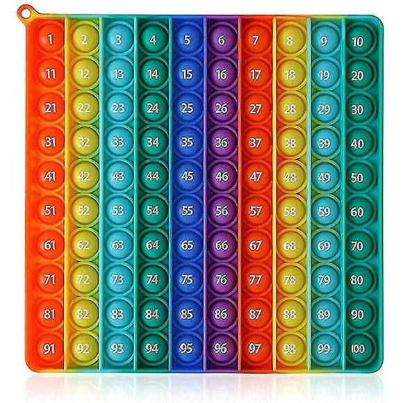 1-100 Numbers Tables Push Pop Square Pop Fidget Toys It Game