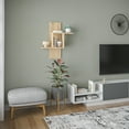 thumbnail image 2 of Ada Home Decor Furniture 25.2" 2 Tier Oak Waverley Modern Wall Shelf, 2 of 7