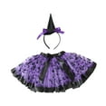 thumbnail image 3 of Disfraz de Halloween para niñas Yuyangstore Falda de tutú púrpura con diadema, 3 of 8