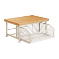 thumbnail image 3 of DimyFew Coffee Station Organizer Wooden Coffee Counter Shelf Iron Rack with Large Capacity Drawer for Cup Snack Tea Bag Storage Suitable for Dining Table Offi Single Layer, 3 of 8