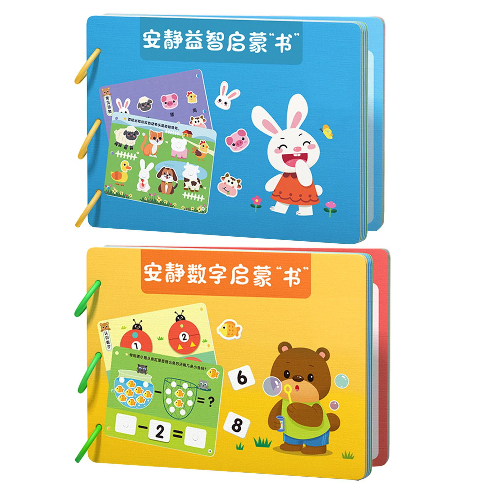 Rushawy Montessori Sticker Book Kids Early Learning Toy Lasting Enlightenment Paper Card Style C