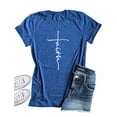thumbnail image 1 of T-Shirt Col Rond Imprimé Croix Foi pour Femmes, 1 of 9