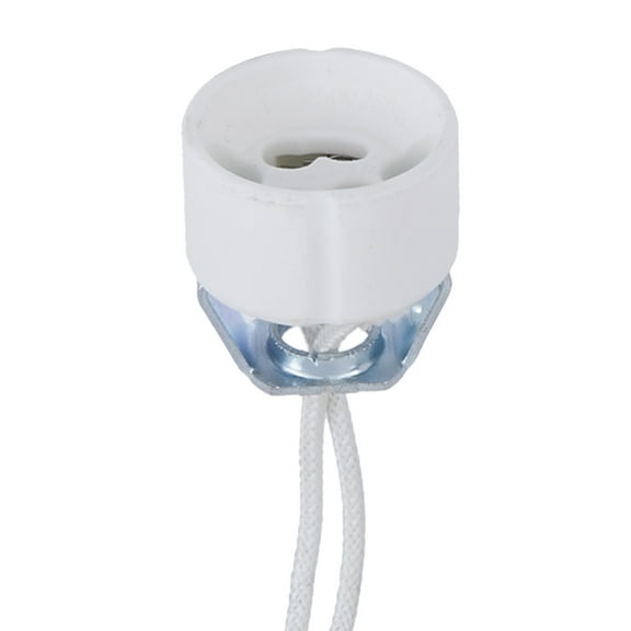 B&P Lamp® Porcelain GU10 halogen socket with 1/8IP hickey, 12" leads
