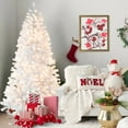 thumbnail image 3 of Bringstar 4.5FT Prelit White Artificial Christmas Tree with 150 Warm White Lights,White PVC Xmas Tree with 455 Tips, Metal Stand, 3 of 12