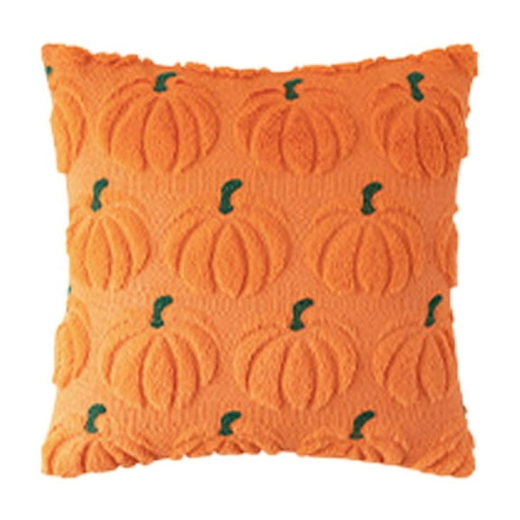 Fall Pumpkin Decorative Throw Pillow Covers ,Soft Plush 3D Embroidered Halloween Pillow Covers for Fall Decorations Farmhouse Cushion Covers for Thanksgiving