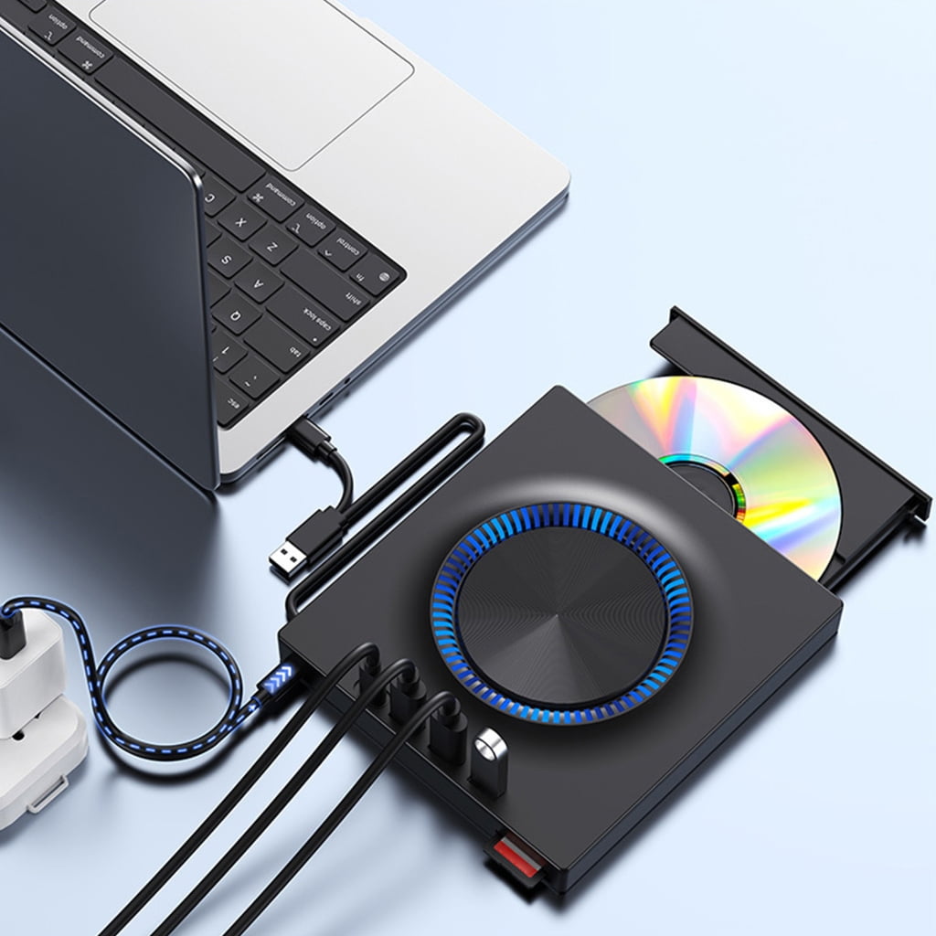 MultiFunctional External Dvds Drive Featuring USB3.0 Type C Port Builts In Cable