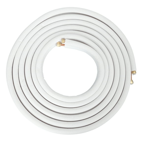 Tshsdpx 25ft Insulated Copper Line Set for Mini Split AC, 1/4" & 3/8" with Pre-Flared Nuts