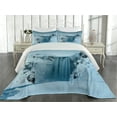 thumbnail image 2 of Ambesonne Landscape Quilted Coverlet 3 Pcs, Mountains with Snow, King Size, Petrol Blue, 2 of 4
