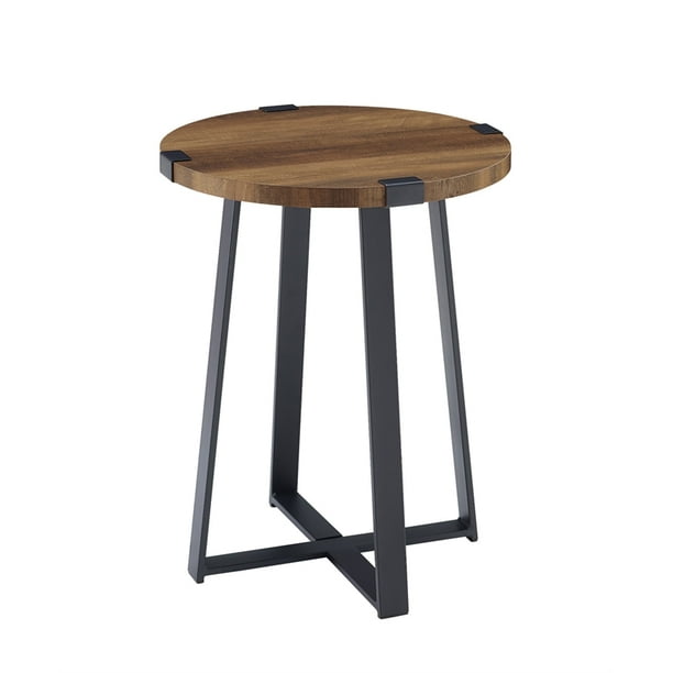 18 Metal Wrap Round Side Table Reclaimed Barnwood Com 18 Metal Wrap Round Side Table, Reclaimed Wood Side Table Round