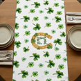 thumbnail image 5 of Saint Patrick's Day Table Runner, Horseshoe Green Botanical Clovers Leaf Cotton Linen Table Runners 72 Inches Long, Dresser Scarf Runner for Dining/Coffee/Kitchen/TV Stands/Cabinets 13''x72'', 5 of 9