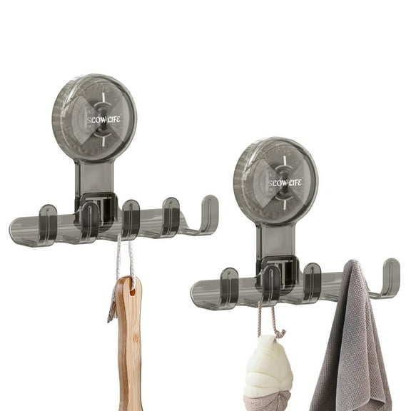 2-Pack Suction Cup Hooks for Shower Razor Holder for Wall Strong Suction Hooks for Loofah Towels Bathroom Suction Cup Hook for Glass, Tiles, and Smooth Surfaces Shower Accessories| Renter Friendly