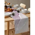 thumbnail image 3 of Boho Beach Waves Table Runners 108 Inches Long, Cotton Linen Fabric Table Runner Dresser Scarf, Gradient Coastal Rose Red Water Ombre Tablerunner for Party/Kitchen/Dinner/Wedding Decor 13''x108'', 3 of 7