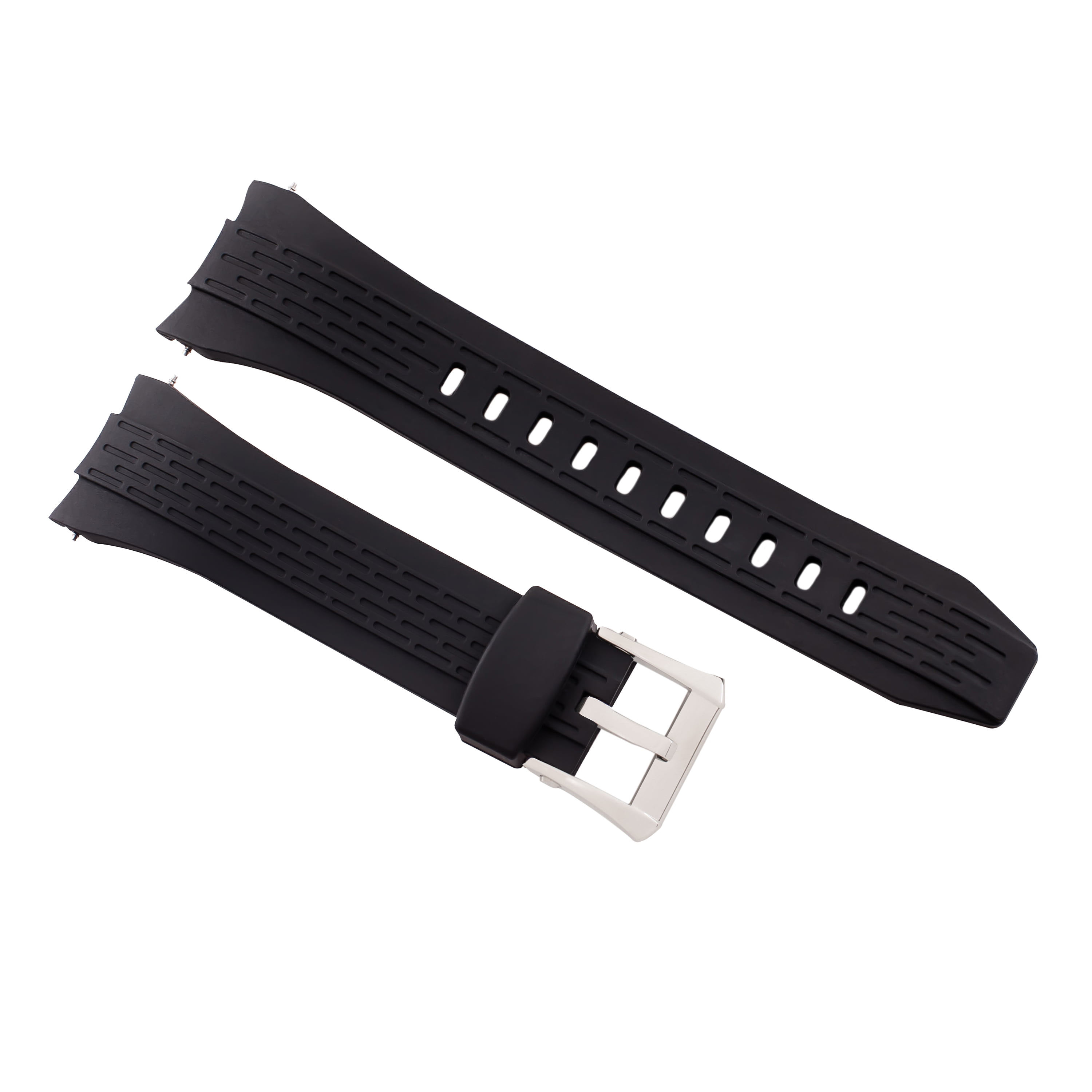 26MM RUBBER WATCH BAND STRAP FOR SEIKO VELATURA KINETIC 7T62 BLACK + BUCKLE  T/Q 