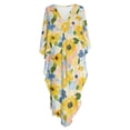 thumbnail image 6 of XYZCANDO Kaftan Dresses for Women V Neck Batwing Sleeves Swimsuit Coverup Oversized Beach Cover Ups Loungewear Maxi Dress Yellow Flowers Hawaiian Robe for Vacation & Outdoor, 6 of 7
