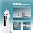 thumbnail image 2 of Cordless water flosser - Rechargeable portable, equipped with 300ml large capacity water tank, 4 nozzles and IPX7 waterproof, for teeth cleaning, dental care and travel, 2 of 4
