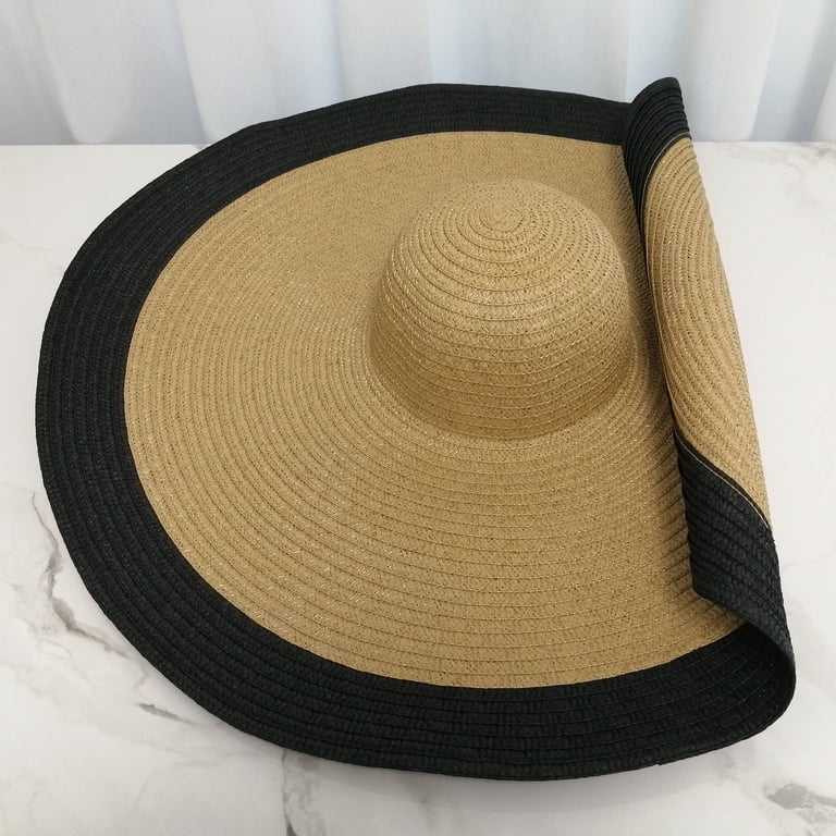 Women Foldable Summer Wide Brim Packable Sun Hat Travel Straw Fedora Hat Khaki1 Women Foldable Summer Wide Brim Packable Sun Hat Travel  main image 3