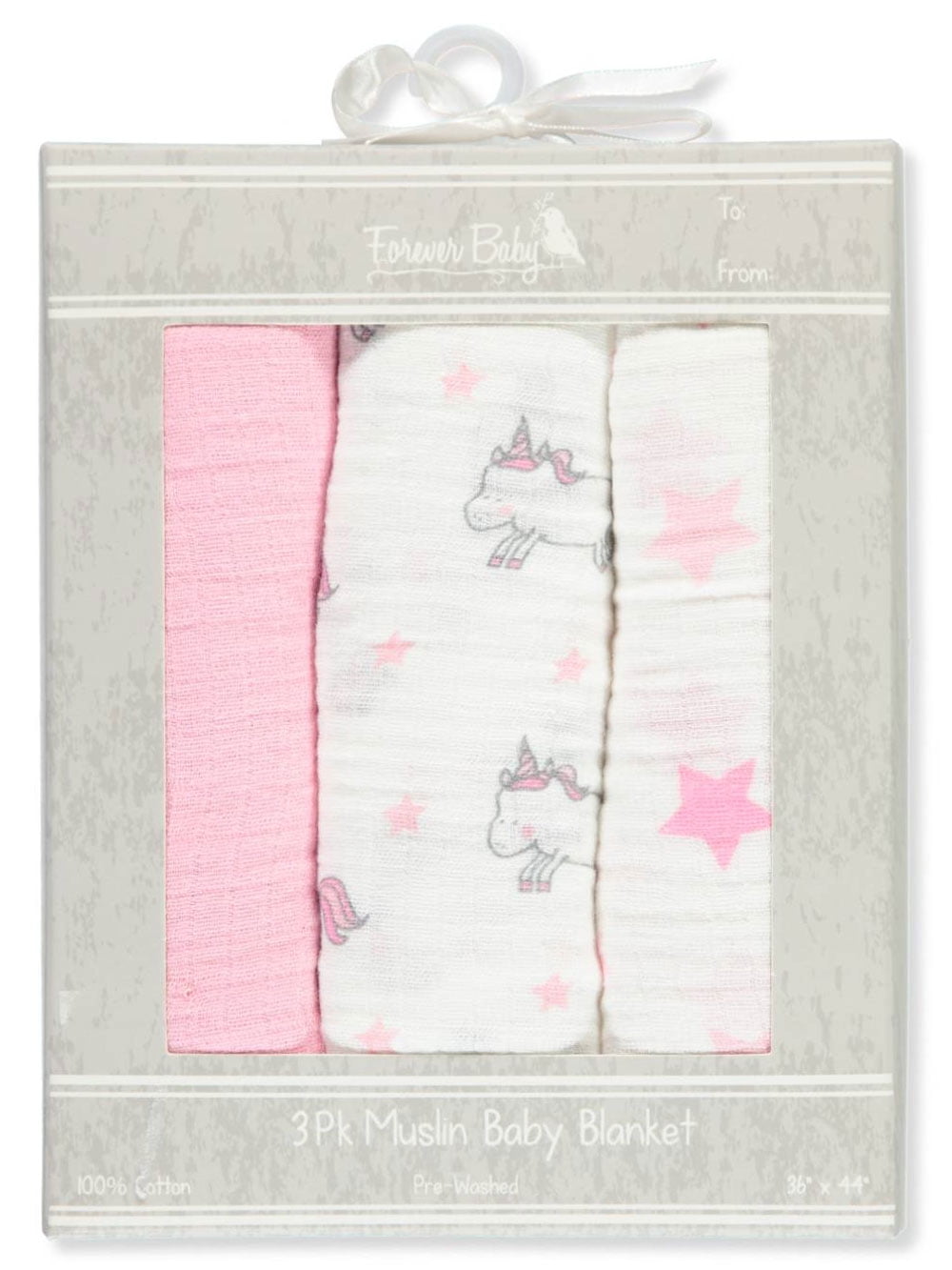 Forever Baby 3-Pack Muslin Swaddle 