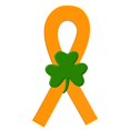 thumbnail image 3 of CafePress - Orange Shamrock Ribbon - Greeting Card, Blank Inside Glossy, 3 of 3