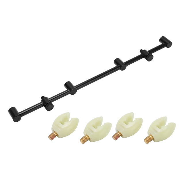 Barres de Buzz pour la Pêche à la Carpe, Barres de Buzz en Alliage d'Aluminium Filetage Universel Résistant à l'Usure pour Eau Salée Support 45cm + 4 Têtes