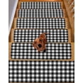 thumbnail image 2 of Stair Treads for Wooden Steps, Black White Plaid Peel and Stick Stair Treads with Adhesive, Modern Simple Buffalo Check Gingham Non Slip Indoor Stairs Runner Rugs Mats for Elders Dogs 8"x30"4PCS, 2 of 7