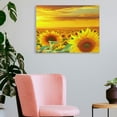 thumbnail image 3 of Fenyluxe Sunflowers Canvas Wall Art Decor for Home Living Room Bedroom Kitchen Ready To Hang - Ideal Gift for Wedding Anniversary Holiday 16x12in, 3 of 6