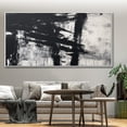 thumbnail image 4 of Abstract black and white wall art linear art black and white painting large white wall art hallway art decor,(91*183cm)36*72 Inches,Unstretched,Frameless, 4 of 4