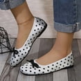thumbnail image 2 of oqasdz Casual Shoes for Women Satin Slip On Ballet Shoes with Polka Dot Print and Bow Design Comfortable Fashion Loafers for Daily Wear Summer Outdoor, 2 of 6