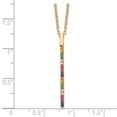 thumbnail image 4 of Auriga Sterling Silver Gold-tone 14K Flash Gold-plated Colorful CZ Vertical Bar Necklace with 2 inch Extender for Women 18", 4 of 6