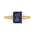 thumbnail image 2 of 2.5ct radiant cut blue sapphire 14k yellow gold Bridal Wedding Engagement Promise Anniversary Ring for Women size 6.25, 2 of 7