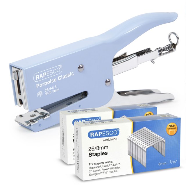 Pinza grapadora Rapesco 1355A, capacidad para 45 hojas, azul