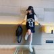 thumbnail image 2 of Vestido de verano de manga corta con falda y camiseta para niña, ropa deportiva de moda para niña de largo medio y grande, 2 of 6
