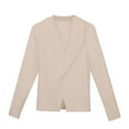thumbnail image 2 of Teen Girls Blazer Lapel Suit Open Front Long Sleeve Beige Jacket Kids with Pockets Jackets for Girls 13-14 Years Formal&nbsp;Outfits, 2 of 8