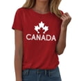 thumbnail image 4 of Cnbwig Tops for Womens Graphic Tees for Canada Day Celebration Letter Printed Maple Leaf Shirts Casual Short Sleeve Round Neck Top, 4 of 4