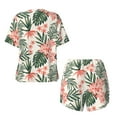 thumbnail image 5 of Kdxio Lilies Flowers Print Pajamas Sets for Women Short-Sleeved Pjs with Lounge Shorts Two Piece Sleepwear S-4XL, 5 of 9