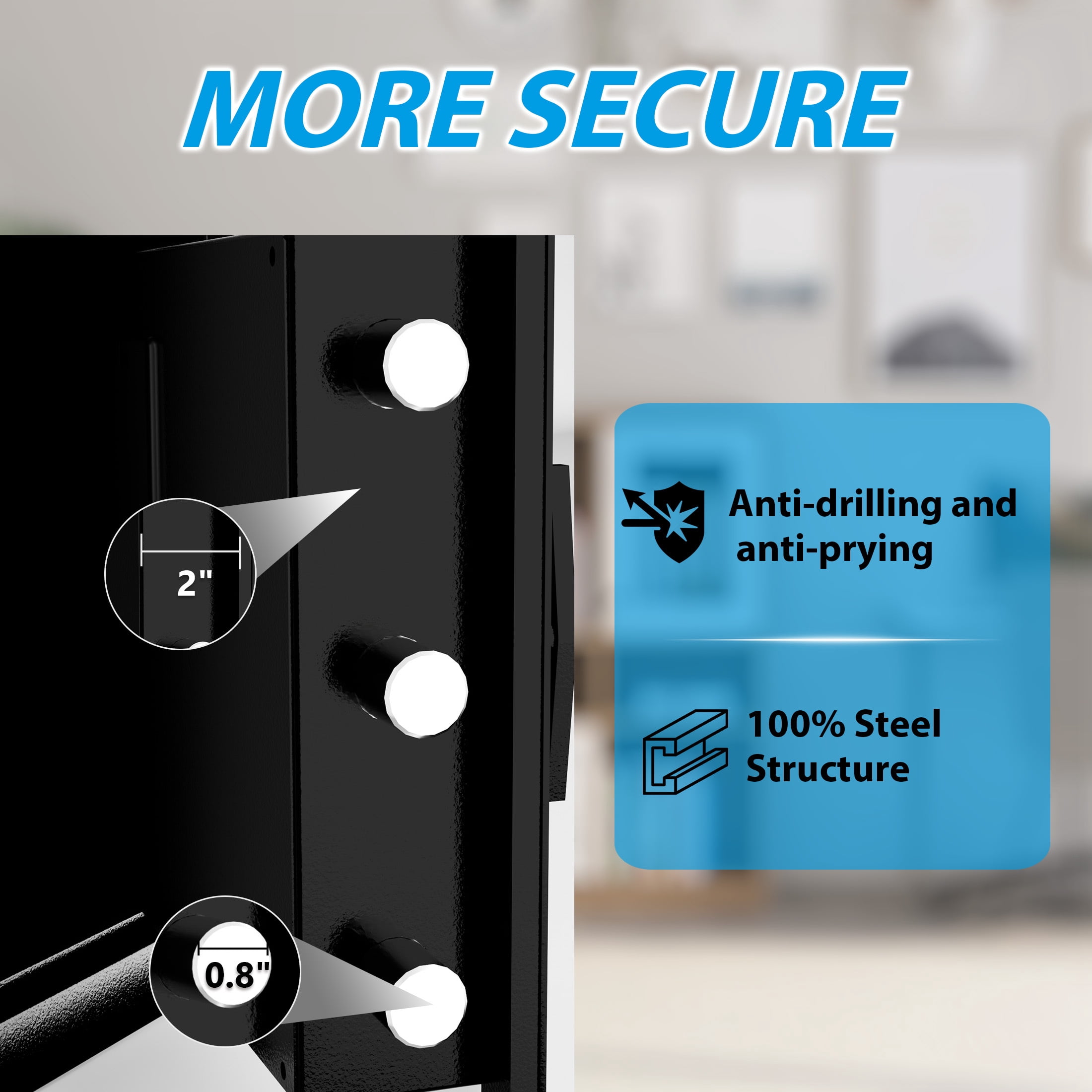 4.0 Cubic Feet Heavy Duty Dual Door Safe Box, Drop Safe Fireproof with Deposit Slot, Security Cash Safe for Home, Office, Hotel, Restaurant