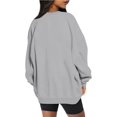 thumbnail image 4 of ORUYROP Sweat-Shirts Oversize pour Femmes Pull Col Rond Décontracté Silod Couleur Polaire Chandails, 4 of 7