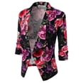 thumbnail image 2 of Doublju Women's Ruched 3/4 Sleeve Open Front Blazer Jacket with Plus Size, 2 of 4