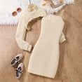 thumbnail image 2 of Odeerbi 6-13 Years Kids Girls Summer Outfits Cotton Slip Bodycon Dress with Bolero Shrugs Two-piece Set Solid Color Sheath Dress Set Kids Girls Clothes, 2 of 7
