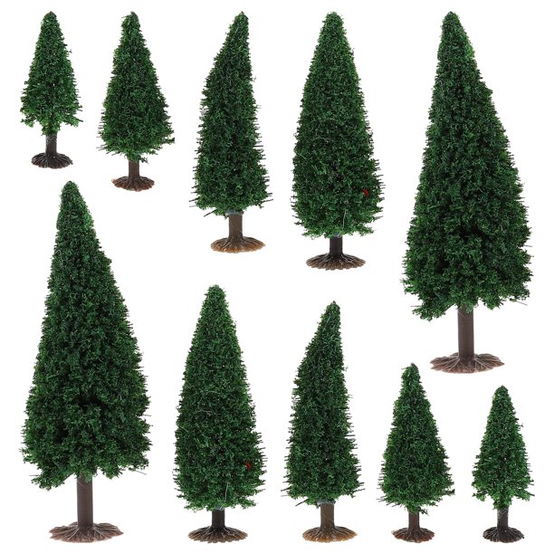 EeaseMX 10 miniárboles de plástico para decoración navideña. Adornos de invierno para mesa.