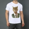 thumbnail image 2 of Mens Oversize T Shirts Cat Casual Short Sleeve Basic Tees Crew Neck T-Shirt Funny Graphic Tees Black or White XS-5XL, 2 of 5