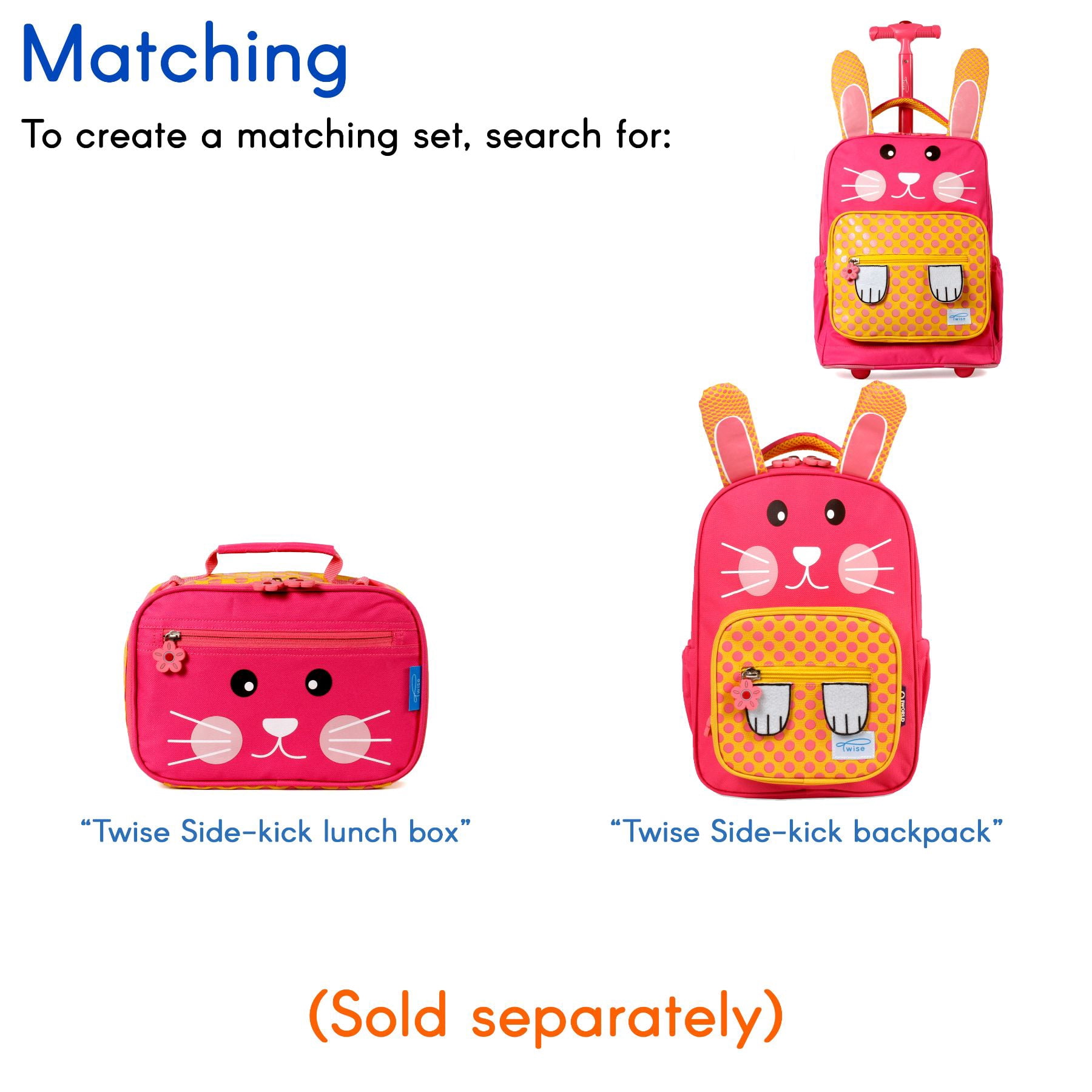 TWISE Twise Side-kick Rolling Backpack, Rabbit