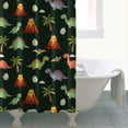 thumbnail image 4 of Dark Green Toned Dinosaur and Volcano Pattern Shower Curtain 72"x84" ,Bathroom Decorative Shower Curtains Set with 12 Hooks,Modern Waterproof Washable Shower Curtain, 4 of 6