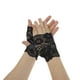 thumbnail image 1 of Guantes sin dedos bloqueadores del sol de flores para mujeres, color negro, 1 par de Unique Bargains., 1 of 5