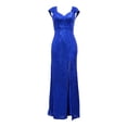 thumbnail image 5 of Coduop Women's Off Shoulder Sleeveless Sequins Bodycon Thigh-high Slit Long Dress, 5 of 8