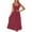 Red, variant on Diufon Maxi Dresses for Women Square Neck Sleeveless Lace-Up Strap Dress Elastic Waist Dress