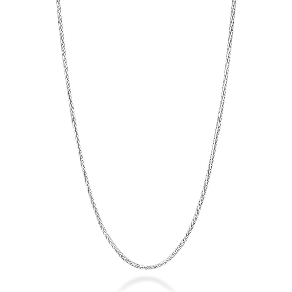 Miabella Italian 925 Sterling Silver or 18K Gold Plated 925 Sterling Silver Thin 1.1mm Wheat Chain Necklace for Women Men, Made in Italy (Sterling Silver, 18 Inches)