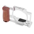 thumbnail image 1 of Camera Cage ZV1 Aluminum Video Rig W/1/4 Inch Screw Holes Cold Shoe Mount Wooden Handle for Microphone Light, 1 of 7